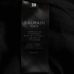 Pre Owned Balmain Black Wool Double Breasted Blazer Mini Dress M