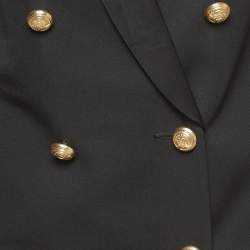 Pre Owned Balmain X H&M Black Wool Double Breasted Blazer S