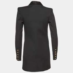 Pre Owned Balmain X H&M Black Wool Double Breasted Blazer S