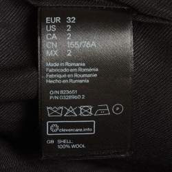 Pre Owned Balmain X H&M Black Wool Double Breasted Blazer S
