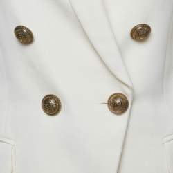 Pre Owned Balmain Cream Wool Double Breasted Blazer M