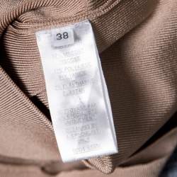 Pre Owned Balmain Beige Knit One Shoulder Cutout Fitted Dress M