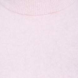 Balmain Pale Pink Wool Cropped High Neck Sweater S