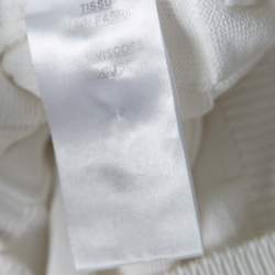 Balmain White Checkered Knit Crew Neck Sweater S