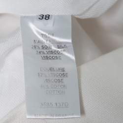 Pre Owned Balmain Off White Plunge Neck Sleeveless Blazer Dress M