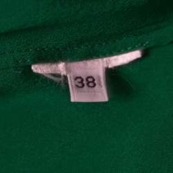Pre Owned Balmain Green Silk Gold Button Detail Long Sleeve Classic Shirt M