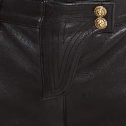 Pre Owned Balmain Black Skinny Leather Pants S