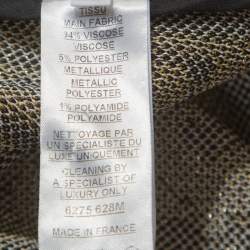 Pre Owned Balmain Black and Gold Jacquard Knit Cardigan M