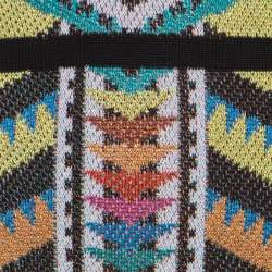 Pre Owned Balmain Multicolor Patterned Knit V-Neck Short Dress M