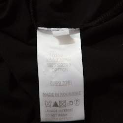 Pre Owned Balmain Black Cotton Shoulder Logo Button Detail Sleeveless T-Shirt M