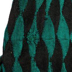 Pre Owned Balmain Bicolor Knit Long Sleeve Intarsia Mini Dress S