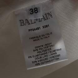 Pre Owned Balmain Metallic Holographic Quilted Mini Skirt M