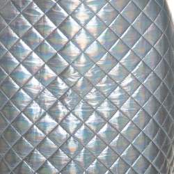 Pre Owned Balmain Metallic Holographic Quilted Mini Skirt M