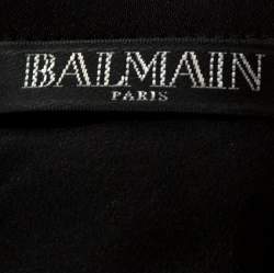 Pre Owned Balmain Monochrome Sequin Embellished Mini Dress M