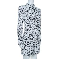 Pre Owned Balmain Monochrome Sequin Embellished Mini Dress M