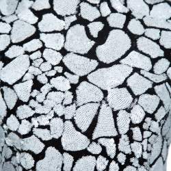 Pre Owned Balmain Monochrome Sequin Embellished Mini Dress M