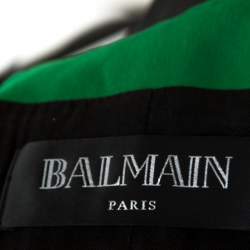 Pre Owned Balmain Green Modal Blend Double Breasted Jacket M