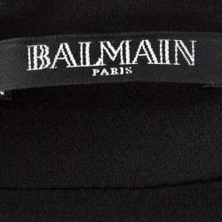 Pre Owned Balmain Gold & Black Sequin Embellished Mini Dress S