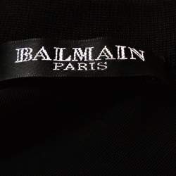 Pre Owned Balmain Black Sheer Paneled Bodycon Dress M