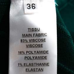 Pre Owned Balmain Green Rib Knit Hook & Eye Detail Mini Dress S