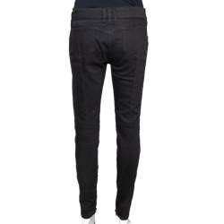 Balmain Black Denim Zip Detail Slim Fit Jeans M