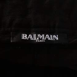 Balmain Black Denim Zip Detail Slim Fit Jeans M