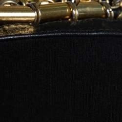 Pre Owned Balmain Black Cotton Metal & Leather Shoulder Trim Sleeveless T-Shirt S 