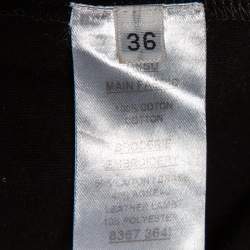 Pre Owned Balmain Black Cotton Metal & Leather Shoulder Trim Sleeveless T-Shirt S 