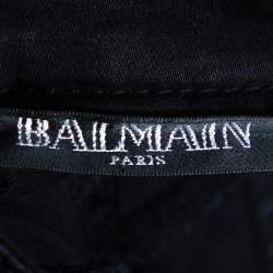 Balmain Black Cotton Zipper Detail Skinny Pants S