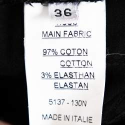 Balmain Black Cotton Zipper Detail Skinny Pants S