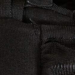 Pre Owned Balmain Black Stretch Knit Ruched Bustier Dress M