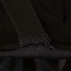 Pre Owned Balmain Black Stretch Knit Ruched Bustier Dress M