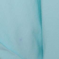 Pre Owned Balmain Light Blue Flock Logo Print Cotton Crew Neck T-Shirt L