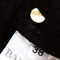 Balmain Black Velvet High Waisted Tapered Pants M