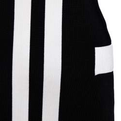 Pre Owned Balmain Black Stretch Knit Contrast Trim Sleeveless Bodycon Dress M