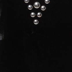 Pre Owned Balmain Black Velvet Studded Mini Dress M