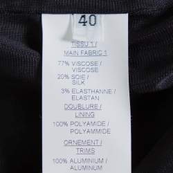 Pre Owned Balmain Black Velvet Studded Mini Dress M