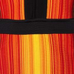 Pre Owned Balmain Multicolor Striped Knit Long Sleeve Mini Dress L