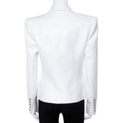 Pre Owned Balmain White Double Breasted Tailored Blazer M