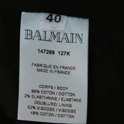 Pre Owned Balmain Monochrome Checked Prince Of Wales Double Breasted Blazer M