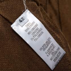 Balmain Metallic Brown Stretch Knit Sleeveless Safari Jumpsuit L 
