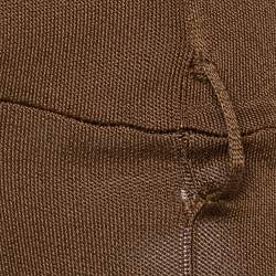 Balmain Metallic Brown Stretch Knit Sleeveless Safari Jumpsuit L 