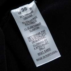 Pre Owned Balmain Black Stretch Knit Lace-up Midi Dress M