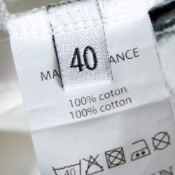 Pre Owned Balmain Cream White Cotton Abstract Print T-Shirt M