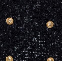 Pre Owned Balmain  Black Tweed Mini Dress M