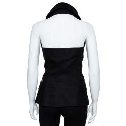 Pre Owned Balmain Black Double Breasted Halter Vest M