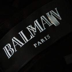 Pre Owned Balmain Black Double Breasted Halter Vest M