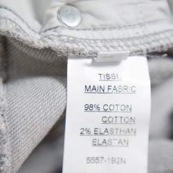 Balmain Grey Denim Quilted Detail Skinny Jeans M