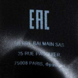 Pre Owned Balmain Black Rib Knit Lace Up Neckline Fitted Dress S