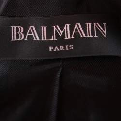 Pre Owned Balmain Red Textured Cotton & Silk Double Breasted Blazer M